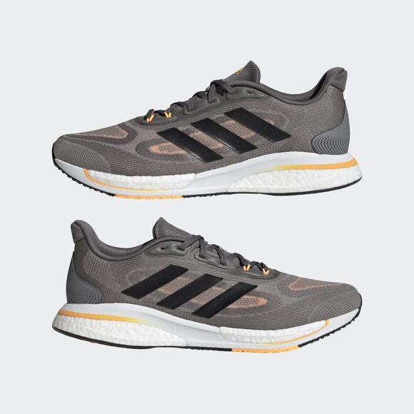 NWT  adidas Men's Supernova + Running Shoe, Grey/Black/Flash Orange, 10 - Picture 3 of 6